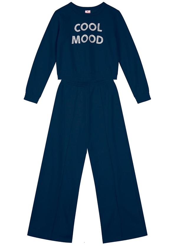 Brandili - Conjunto Infantil Menina em Moletom Azul