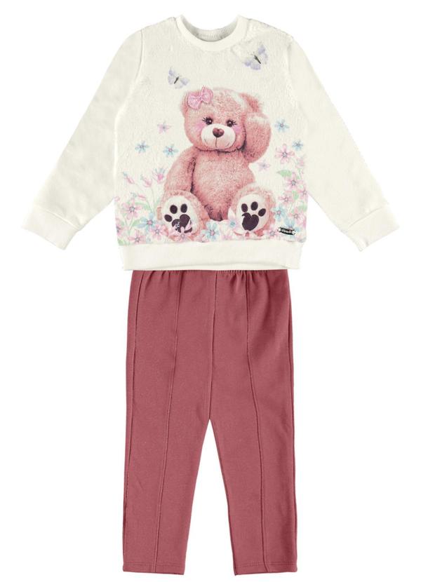 Brandili Mundi - Conjunto Infantil Menina em Moletom Bege