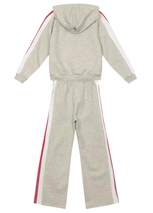 Brandili - Conjunto Infantil Menina em Moletom Cinza - BRANDILI