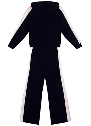 Brandili - Conjunto Infantil Menina em Moletom Preto - BRANDILI