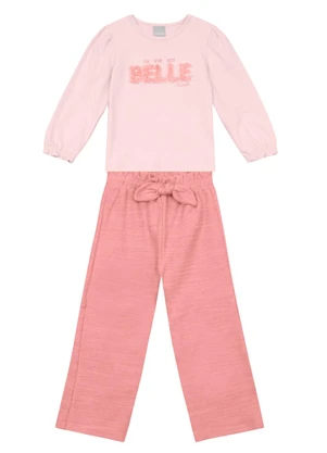 Mundi - Conjunto Infantil Menina em Moletom Rosa - MUNDI