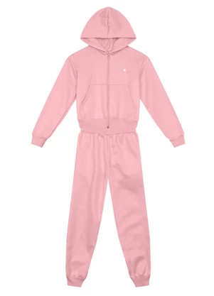 Brandili - Conjunto Infantil Menina em Moletom Sport Rosa - BRANDILI