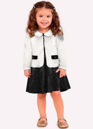 Milon - Conjunto Infantil Menina em Pelinhos Preto - MILON