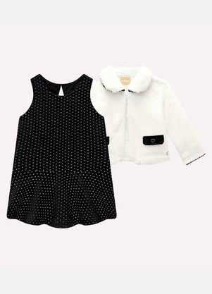 Milon - Conjunto Infantil Menina em Pelinhos Preto - MILON