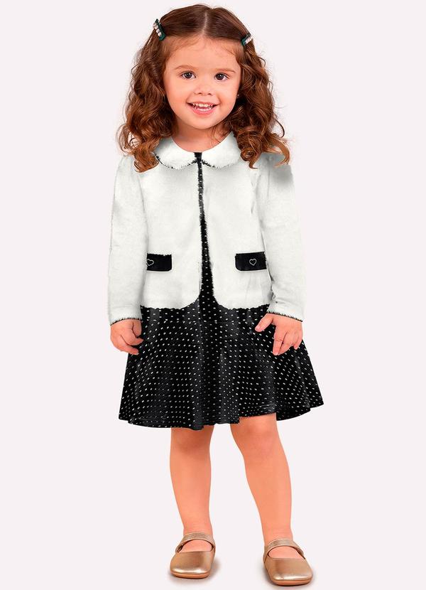 Milon - Conjunto Infantil Menina em Pelinhos Preto