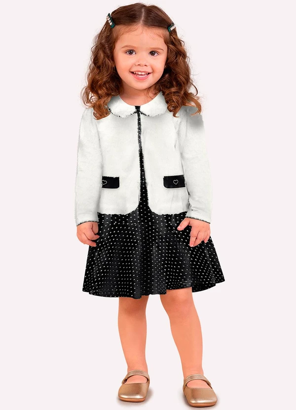 Milon - Conjunto Infantil Menina em Pelinhos Preto