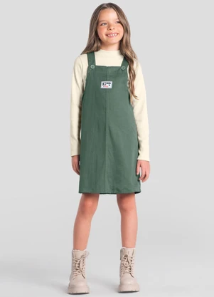 Brandili - Conjunto Infantil Menina em Sarja Natural - BRANDILI