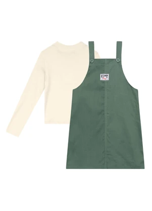 Brandili - Conjunto Infantil Menina em Sarja Natural - BRANDILI