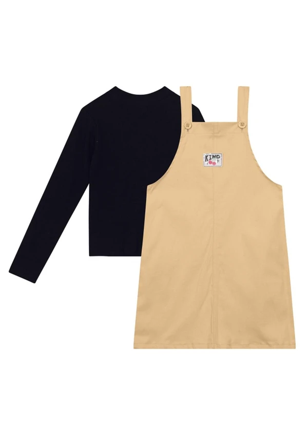 Brandili - Conjunto Infantil Menina em Sarja Preto