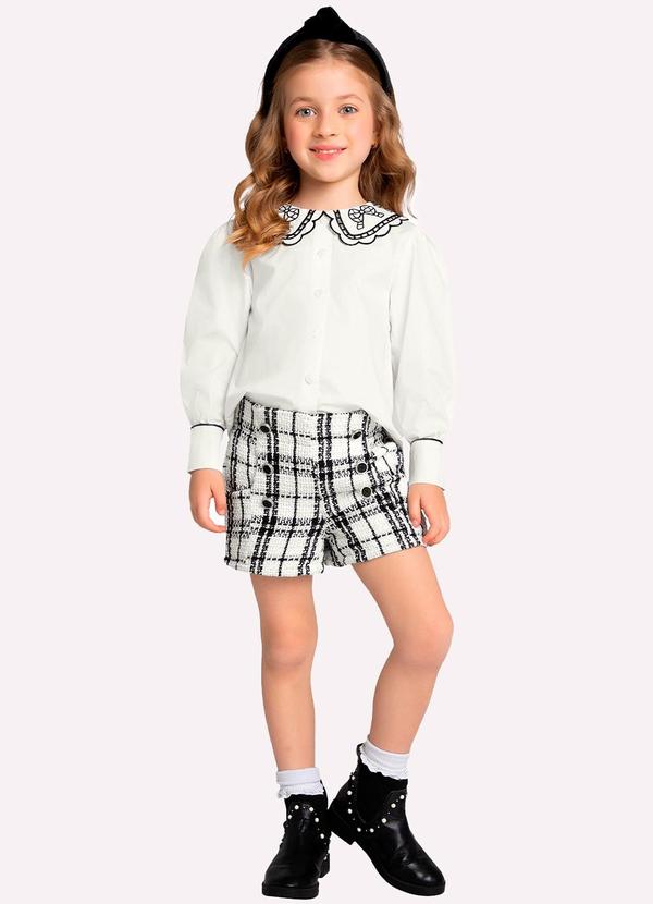 Milon - Conjunto Infantil Menina em Tweed Off White 1