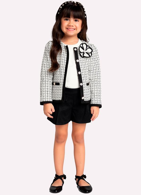 Milon - Conjunto Infantil Menina em Tweed Off White 1