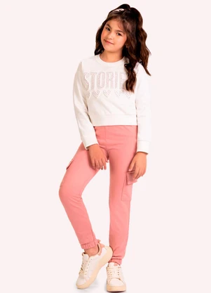 Kyly - Conjunto Infantil Menina Embossing Branco - KYLY