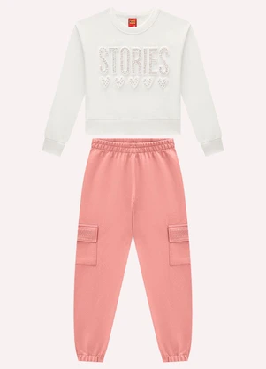 Kyly - Conjunto Infantil Menina Embossing Branco - KYLY