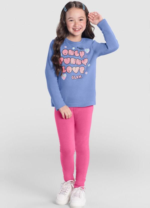 Brandili - Conjunto Infantil Menina EscritaAzul