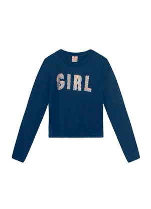 Brandili - Conjunto Infantil Menina Escrita Azul - BRANDILI