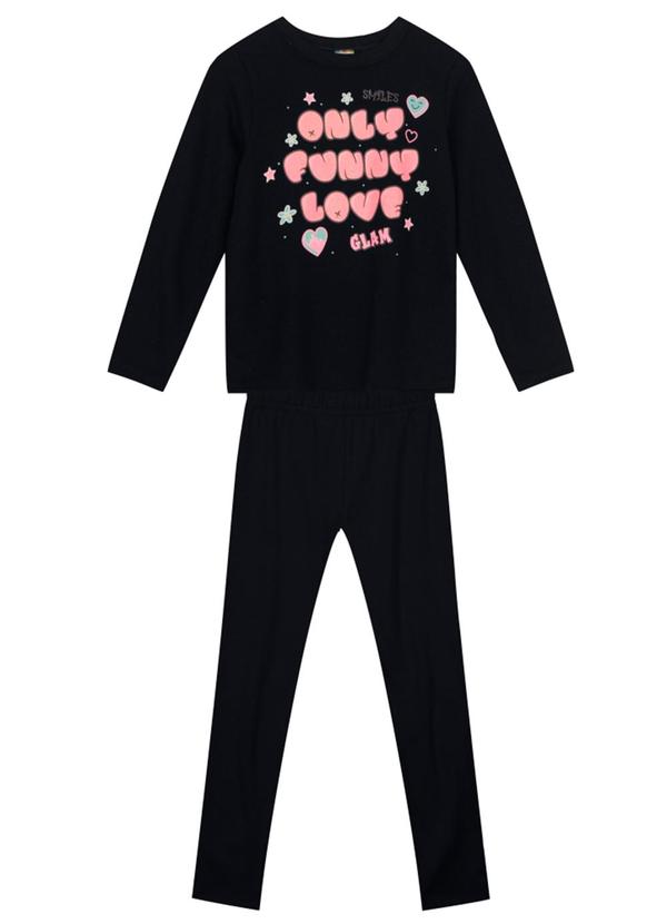 Brandili - Conjunto Infantil Menina EscritaPreto