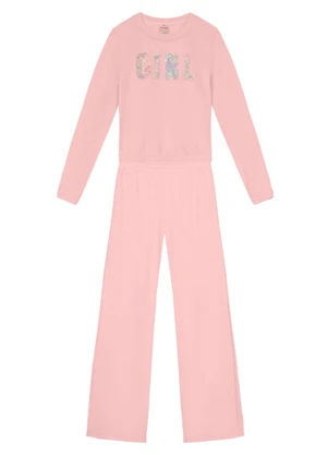 Brandili - Conjunto Infantil Menina Escrita Rosa - BRANDILI