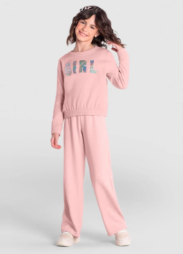 Brandili - Conjunto Infantil Menina Escrita Rosa 1