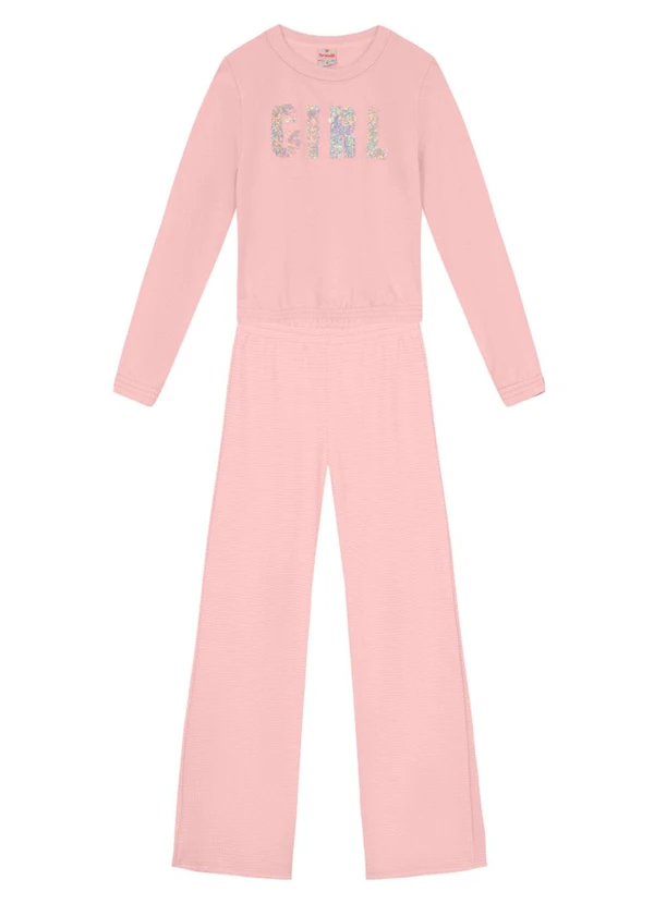 Brandili - Conjunto Infantil Menina Escrita Rosa 2