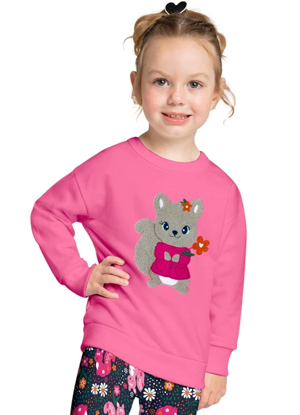 Kyly - Conjunto Infantil Menina Esquilinho Rosa 2