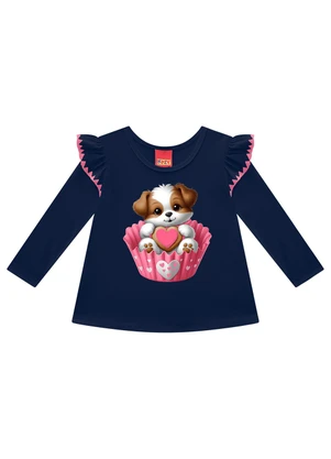 Kyly - Conjunto Infantil Menina Estampa Azul - KYLY