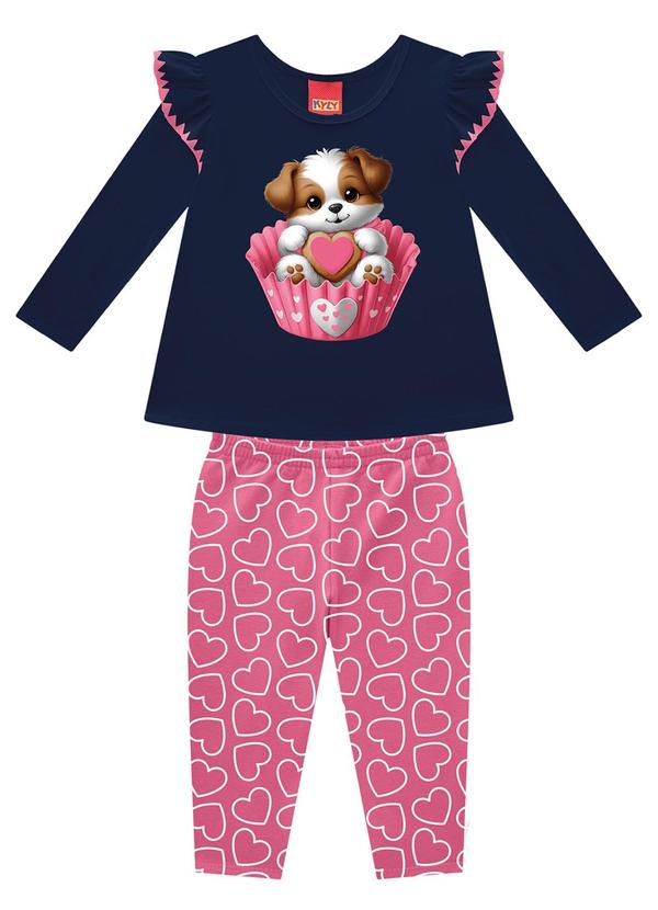 Kyly - Conjunto Infantil Menina Estampa Azul
