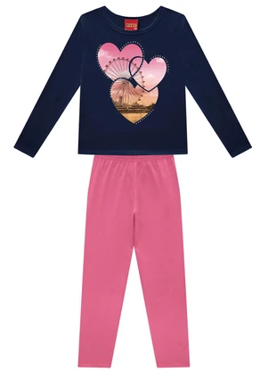 Kyly - Conjunto Infantil Menina Estampa Azul - KYLY