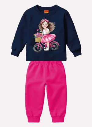 Kyly - Conjunto Infantil Menina Estampa Azul - KYLY