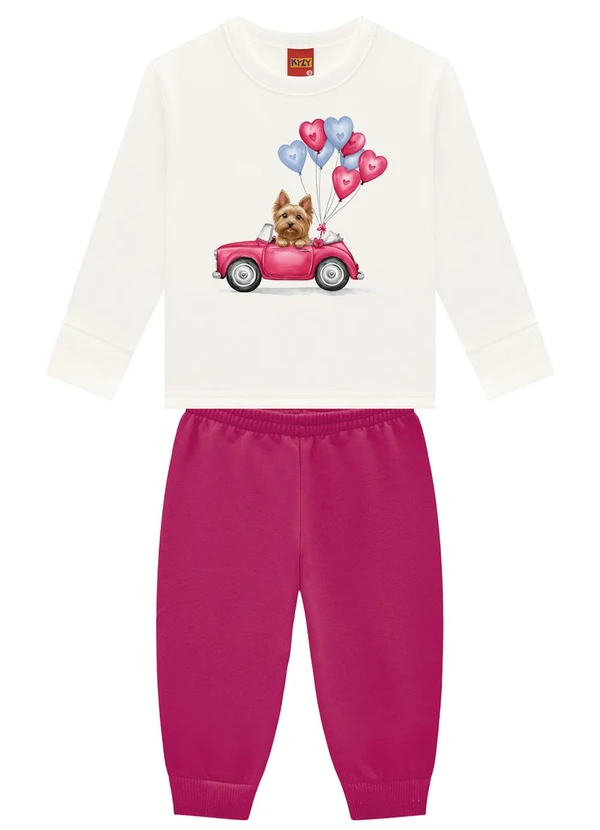 Kyly - Conjunto Infantil Menina Estampa Bege