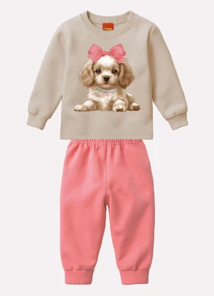 Kyly - Conjunto Infantil Menina Estampa Bege - KYLY