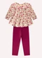Milon - Conjunto Infantil Menina Estampa Verde - variação: Bege