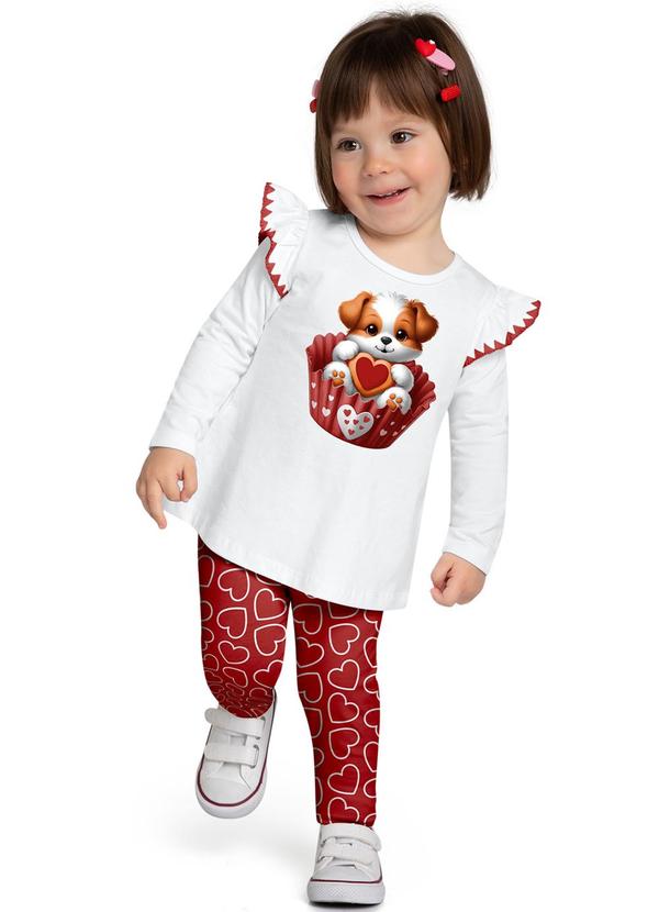 Kyly - Conjunto Infantil Menina Estampa Branco