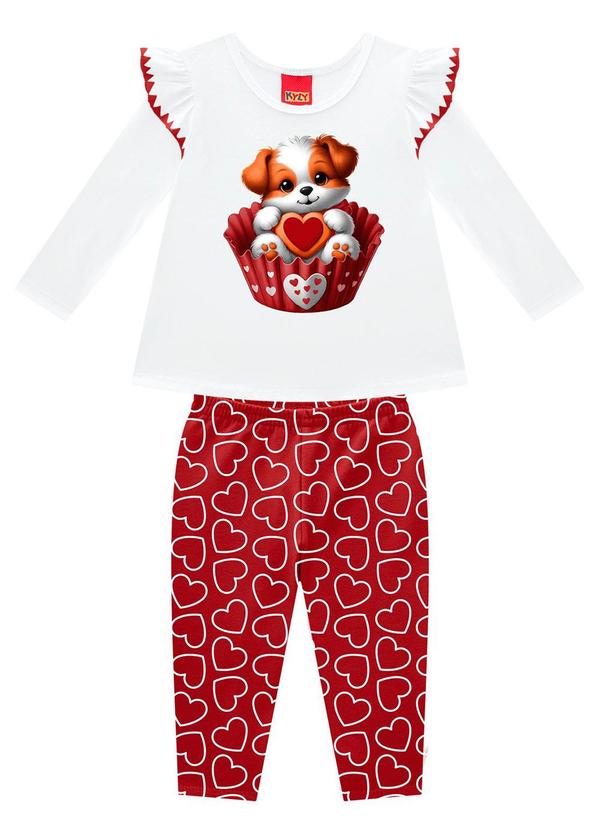Kyly - Conjunto Infantil Menina Estampa Branco 2