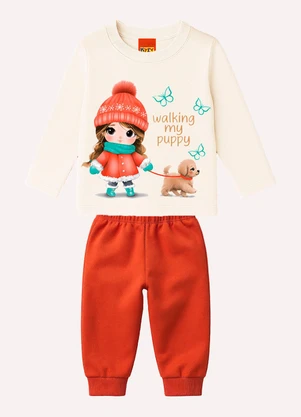 Kyly - Conjunto Infantil Menina Estampa Branco - KYLY