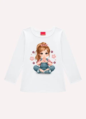 Kyly - Conjunto Infantil Menina Estampa Branco - KYLY