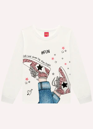 Kyly - Conjunto Infantil Menina Estampa Branco - KYLY