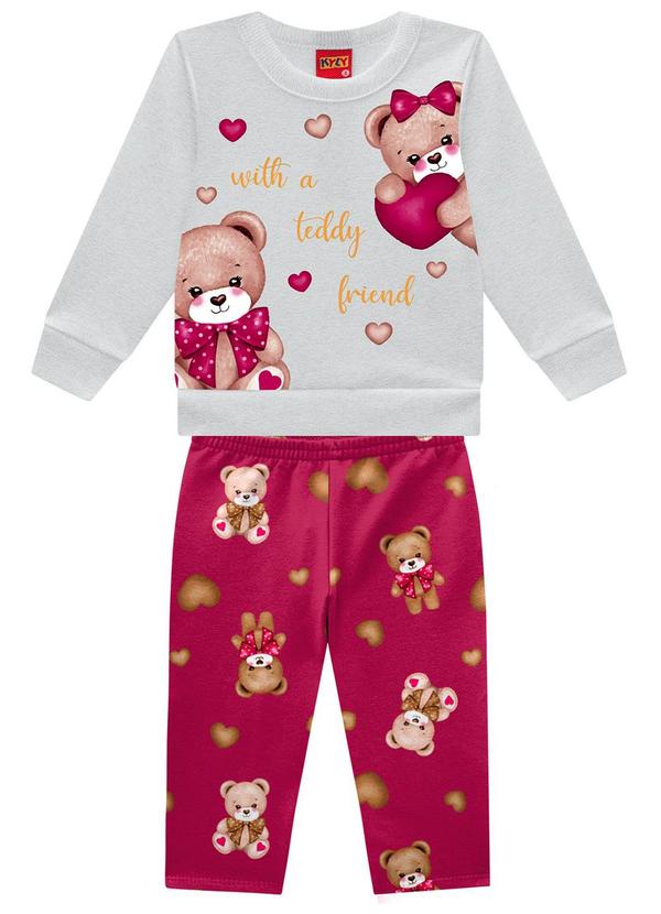 Kyly - Conjunto Infantil Menina Estampa Cinza