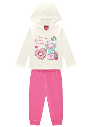 Kyly - Conjunto Infantil Menina Estampa Cinza - KYLY