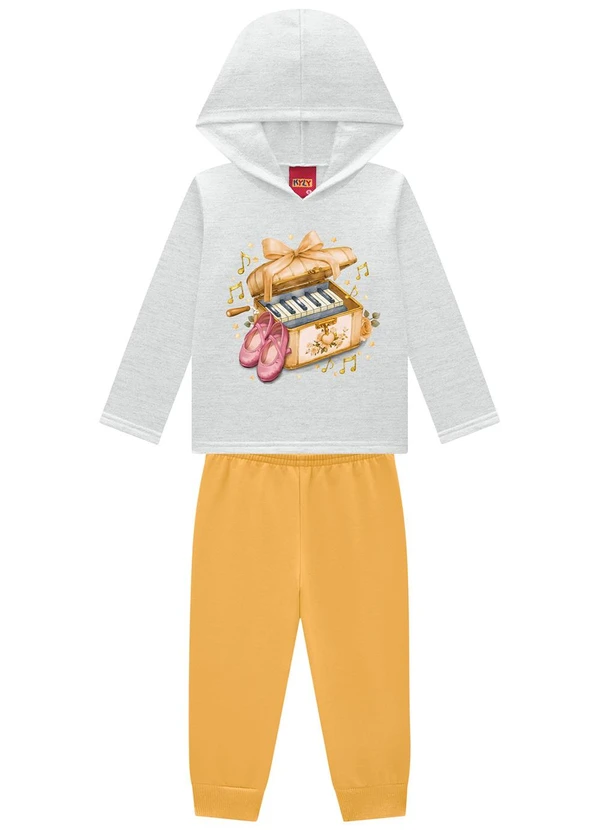 Kyly - Conjunto Infantil Menina Estampa Cinza