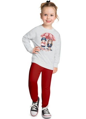 Kyly - Conjunto Infantil Menina Estampa Cinza - KYLY