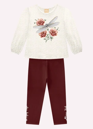 Milon - Conjunto Infantil Menina Estampa Cinza - MILON