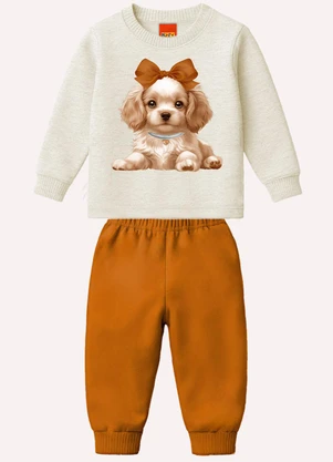 Kyly - Conjunto Infantil Menina Estampa Cinza - KYLY