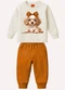 Kyly - Conjunto Infantil Menina Estampa Bege - variação: Cinza
