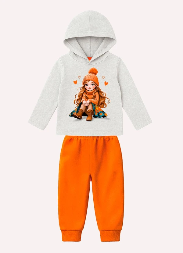 Kyly - Conjunto Infantil Menina Estampa Cinza