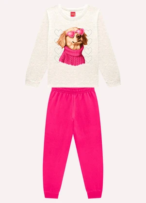 Kyly - Conjunto Infantil Menina Estampa Cinza - KYLY