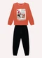 Kyly - Conjunto Infantil Menina Estampa Branco - variação: Laranja