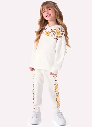 Nanai - Conjunto Infantil Menina Estampa Off White - NANAI