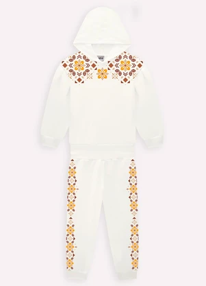 Nanai - Conjunto Infantil Menina Estampa Off White - NANAI