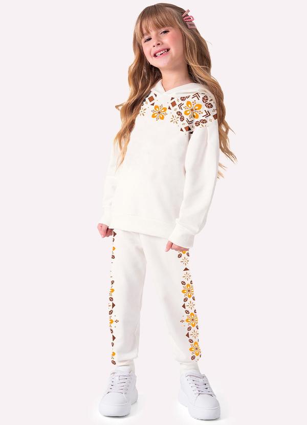 Nanai - Conjunto Infantil Menina Estampa Off White