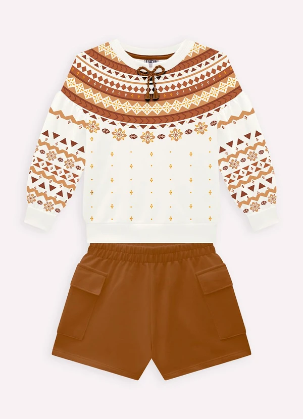 Nanai - Conjunto Infantil Menina Estampa Off White 2